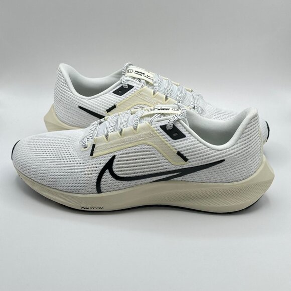 Women's Nike Air Zoom Pegasus 40 White Coconut Milk Sail Black Running Size 11 - Picture 9 of 12